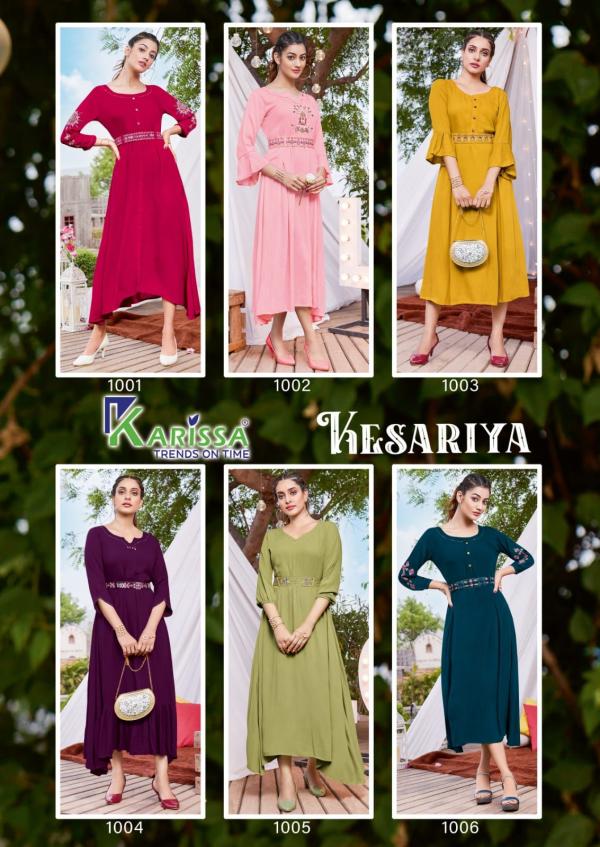 Karissa Kesariya Ethnic Wear Designer Kurti Collection